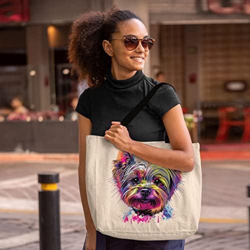 Saco de arte de arte de Yorkshire Terrier - bolsa de compras fofa - bolsa de cães com estampa