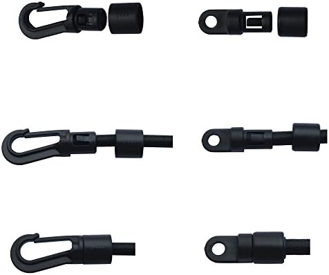 10 PCS Bungee/ Shock Cord Hook Firld Tabbed ga ganchos para bungee de 1/4 para usar em caiaques