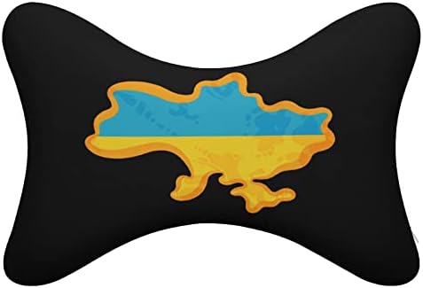 Travesseiro de pescoço de mapa da bandeira ucraniana 2 PCs Coscada de cabeça respirável Coscada de descanso universal do pescoço de suporte de cabeça