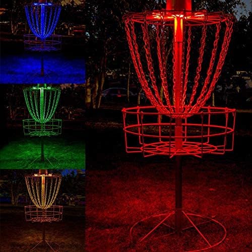 Conjunto de Chengfu de 4 luzes LED para cesta de golfe em disco, à prova d'água, cor mútil, controle remoto, inclui controle remoto