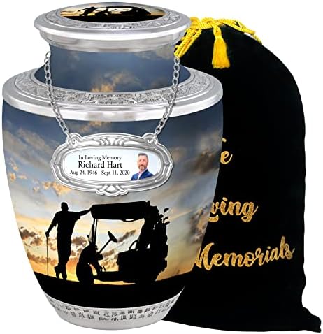 Golfer Sunset Cremation Urna para cinzas humanas Adultos para funeral, enterro ou nicho - urnas para cinzas adultas - urnas de