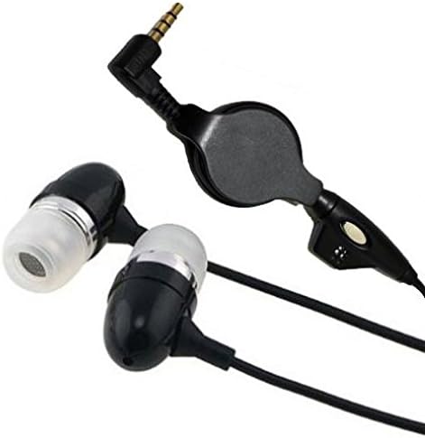 Fones de ouvido retráteis com fio e fone de ouvido com microfones semeados de 3,5 mm compatíveis com LG Aristo 4 Plus - Aristo