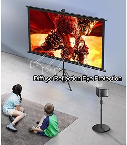 Tela do projetor com suporte, tela de projetor externo/interno 16: 9 4K Full HD para home theater, apresentação do escritório