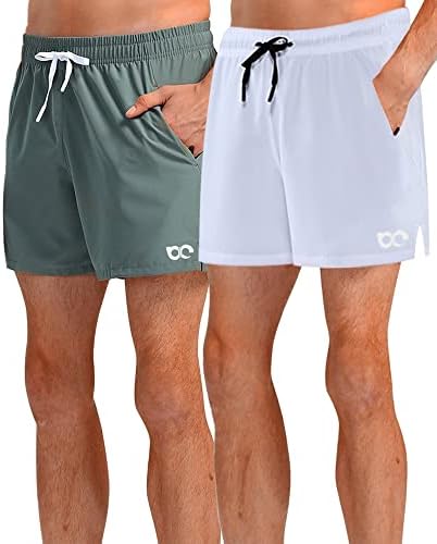 Shorts masculinos atléticos masculinos, shorts de treino masculino para homens com bolsos de zíper