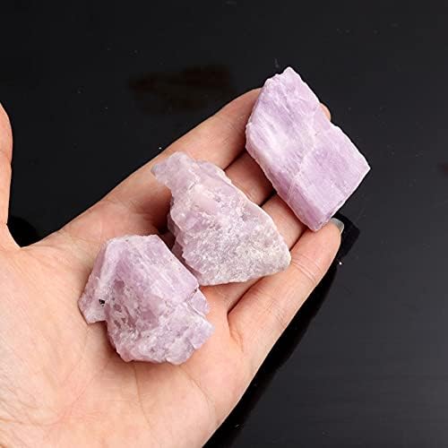 Laaalid xn216 1pc Cristal de kunzita púrpura natural de cunzita púrpura de pedra tumagada de pedras de spodumeno de rocha minerais