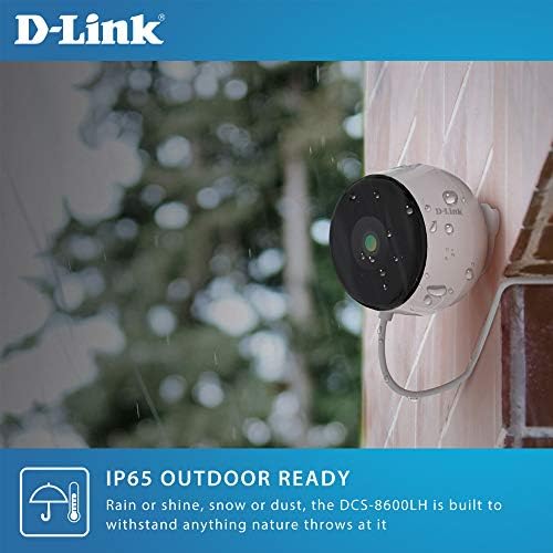 D-link Câmera de segurança ao ar livre, Sistema de rede de vigilância doméstico de visão noturna diurna em Full HD White
