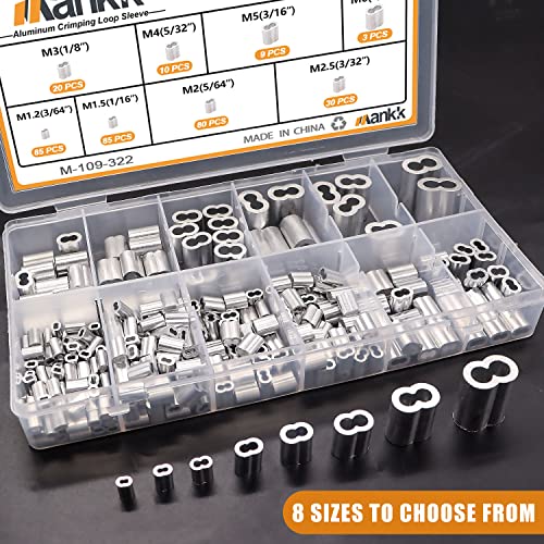 kits de ferramentas de crimpagem de corda de corda de mankk crimpagem de cabo de fusão de crimpagem e 322 pcs manga