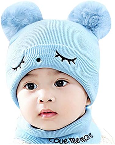Lenço de chapéu de inverno para criança infantil para meninos de menino tricotado Cap de esqui quente Pompom Kids Beanie 0-12 meses