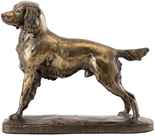 Top Collection English Springer Spaniel Dog estátua - Escultura canina pintada à mão em bronze fundido frio - 7,25