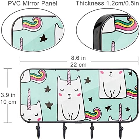 Ganchos de parede tfcocft, ganchos para pendurar, ganchos de parede adesivos, ganchos autônomos, padrão de azul de gato unicórnio