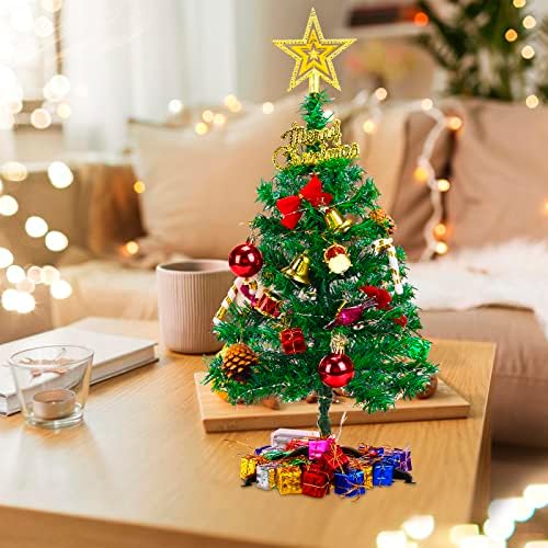 45 pcs mini árvore de natal árvore de Natal Decorações de Natal Ornamentos pendurados caixas de presente comprimido de mesa de 20