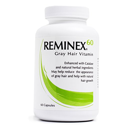 Shampoo de cabelo grisalho + Reminex GH Restauração de cores Vitaminas + REMINEX 60 Suplementos de rebrota de cabelo - Hidratar, limpar