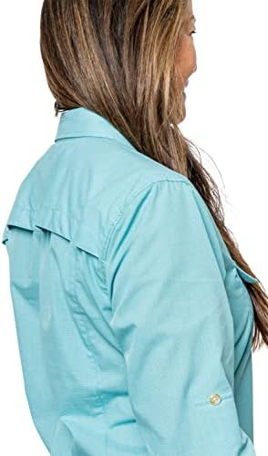 Camisa de campo de manga comprida feminina de Shield de insetos, UPF 30+ camisa de pesca ao ar livre com proteção de insetos