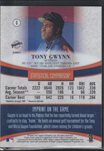 Tony Gwynn 1999 Topps Gold Label - [Base] - Classe 3 Black 6