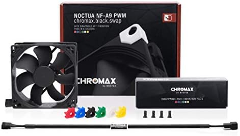 Noctua nf-a9 pwm chromax.black.swap, fã silencioso premium, 4 pinos