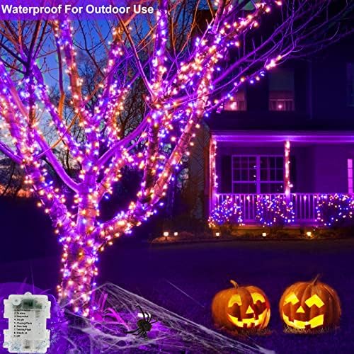 Turnmeon [8 modos + timer] 5 pacote de halloween luzes decoração Total 300 LED 98,5 ft String Light Light Remote Power