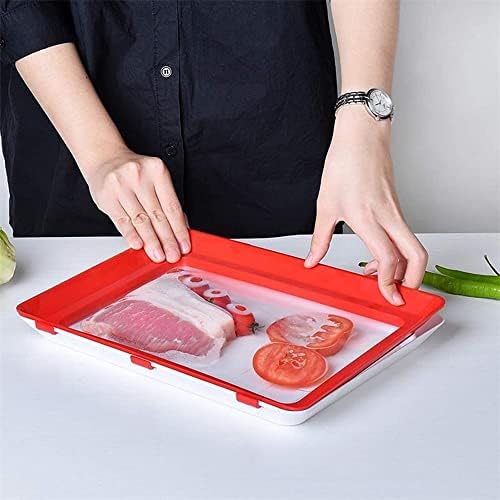 Bandeja de preservação de alimentos para recipientes de alimentos a vácuo pratos de carnes de manutenção de carne refrigerador Bandeja de armazenamento de cozinha 2pcs