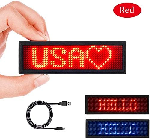 Crachá de Nome de LED para Negócios, Programação USB Display Digital 44 x 11 pixels Utilizam tela de cartão LED recarregável para a