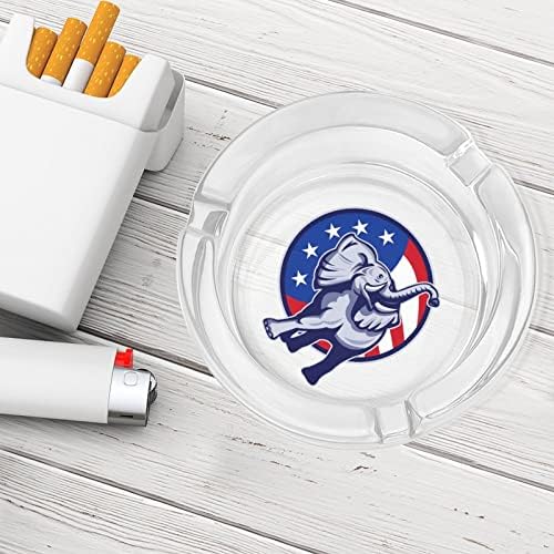 Elephants EUA bandeira de vidro cinzeiro para cigarros redondo bandeja de cinzas portátil de portão de cinzas para