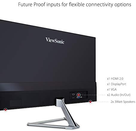 ViewSonic VX2776-SMHD 27in IPS 1080p Monitor de LED sem moldura HDMI, DisplayPort