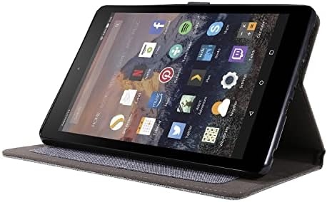 Tablet Protective Case Compatível com Kindle Fire HD 8/Fire HD 8 Plus 2020 Case, Flip Fold Stand Caso Protetive Fabric Tampa com acorde
