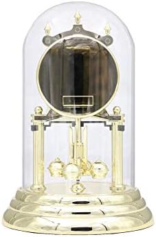 Relógio de Mantel de aniversário de 9 polegadas Seiko com cúpula de vidro e pêndulo rotativo