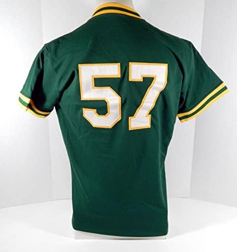 No final dos anos 80, Oakland Athletics 57 Game usou Jersey Green Batting Practice DP04747 - Jogo usada MLB Jerseys