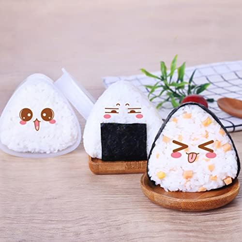 Triângulo MXY Onigiri Molde Rice Ball Molder Molir Sushi Mold Diy Tool para Bento Box Set de 2 moldes com um mini razeiro Paddle