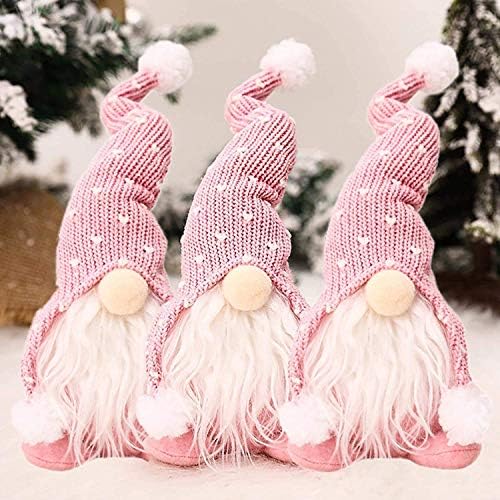 JuryFew 3pcs Madeiro de pelúcia de Natal Gnome Santa Pano Doll, Handmade Plelight Snowman Figuras Figuras Toy Floresta Velha