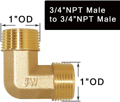Joywayus, com cotovelo masculino de 90 graus, encaixe de bronze forjado ângulo reto de 3/4 NPT x 3/4 NPT macho