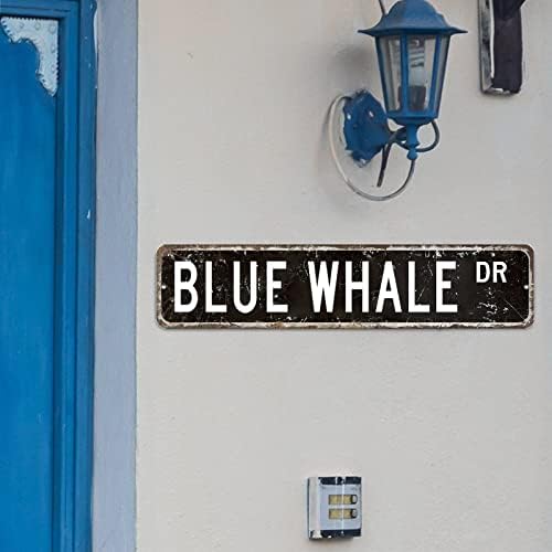 Whale Whale Street sinal de baleia sinal de baleia amante de baleia animal arte de parede de arte decorativa sinal decorativo rústico decoração de parede chique rústica para o quarto de cozinha de cozinha garagem