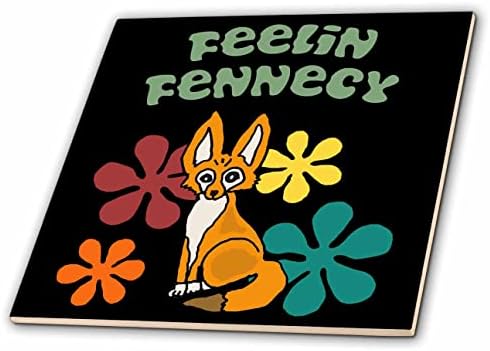 3drose legal engraçado fonec fox Feelin Fennecy Retro Groovy Cartoon - Tiles