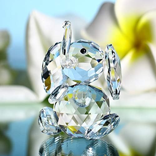 H&D Crystal fofo de elefante coleta de estatueta de vidro cortado de vidro estátua estátua animal colecionável