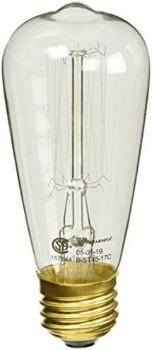 CANARM B-ST45-17C Vintage, Edison Bulbs, 60W E26, vidro transparente, forma de cone ST45, diminuição, 2500 horas, 1 contagem
