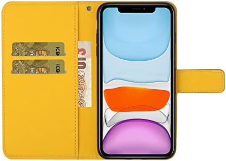 Cotdin para compatível com o iPhone 14 Pro Max Case com suporte de couro Follio Folio Case Retro Retos com o Kickstand Magnetic