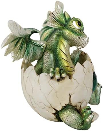 EBROS May Birthstone Dragon Egg estátua 4,75 Esmeralda verde alta pode Birthstone pedra gem de hatchling Dragon Collector