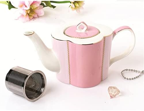 Caneca de café cerâmica verde rosa TJLSS e conjunto de bule de café com bule de chá fresco