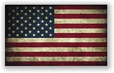 Adesivo de decalque de bandeira americana de aparência vintage | 2-Pack | 5 polegadas por 3 polegadas | Adesivo de glória