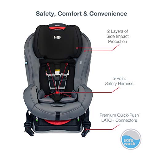 Britrax Emblem 3 estágio Convertible Car Seat, Slate Safewash, 21x18.25x26 polegadas