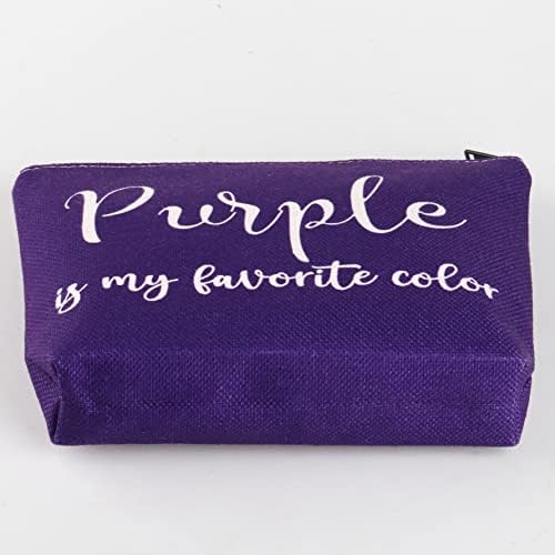 Bwwktop Fãs roxos Bolsa de maquiagem Cosmética Gream Purple Purple é minha bolsa de zíper roxa de cor favorita para entusiasta roxo