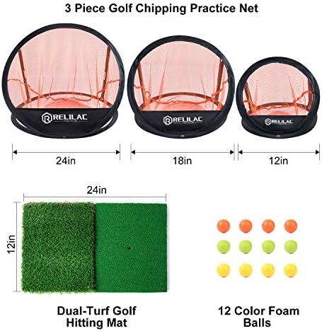 Relilac Golf Chipping Net - Acessórios de destino para golfe interno/externo para precisão do quintal e prática de balanço -
