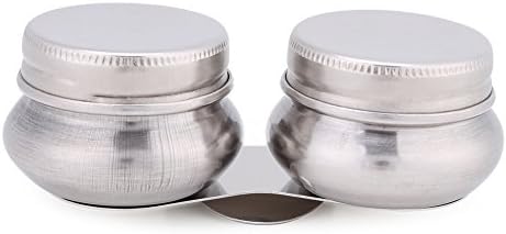 1pc aço inoxidável de aço inoxidável Double Dipper Palette Cup Recipiente de óleo Pintura MEGILP Turpentine Solvent Recurter com tampa
