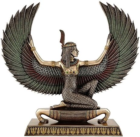 Coleção Top Antiga egípcia Maat Sátu - deusa egípcia decorativa da verdade e da justiça escultura em bronze fundido frio