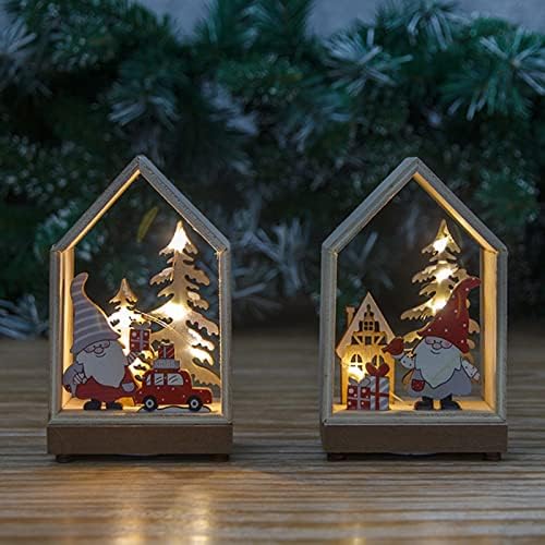 Warkul Christmas Led Wooden House Growing Papai Noel