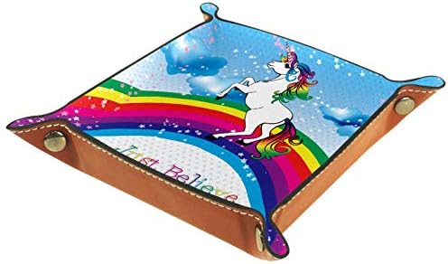 Lorvies Unicorn com um arco -íris e motivação Caixa de citações de citações de cesta de cesta de cesta de recipientes para o escritório em casa