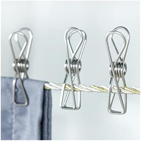 20 PCS Pinos domésticos de presa de aço inoxidável Pinos pendurados para roupas de clipe de clipe de clipe de clipe de clipe