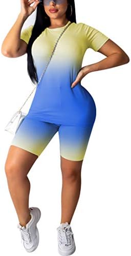 Nimsruc feminino roupas de 2 peças de verão impressão casual bodycon shorts de calça