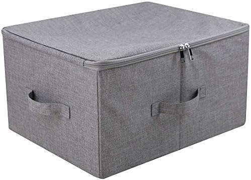 Criará uma caixa de armazenamento dobrável profissional com tampa e alças com zíper, cesta de armazenamento com tecido de