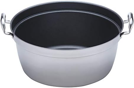 ENDOSHOJI AEV1507 Power comercial Denji Alpha Round Pot, 17,7 polegadas, indução compatível, superfície interna, casaco forte, aço inoxidável, fabricado no Japão