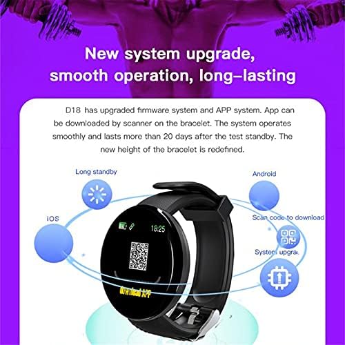 Iyyvv novo relógio inteligente para mulheres e homens, relógio de fitness de toque completo 1,44 '' D18S com rastreamento de saúde,